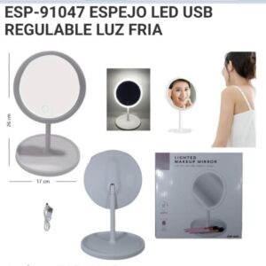 ESPEJO CON LUZ LED RECARGABLE