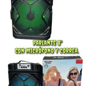 PARLANTE CON MICROFONO Y CORREA